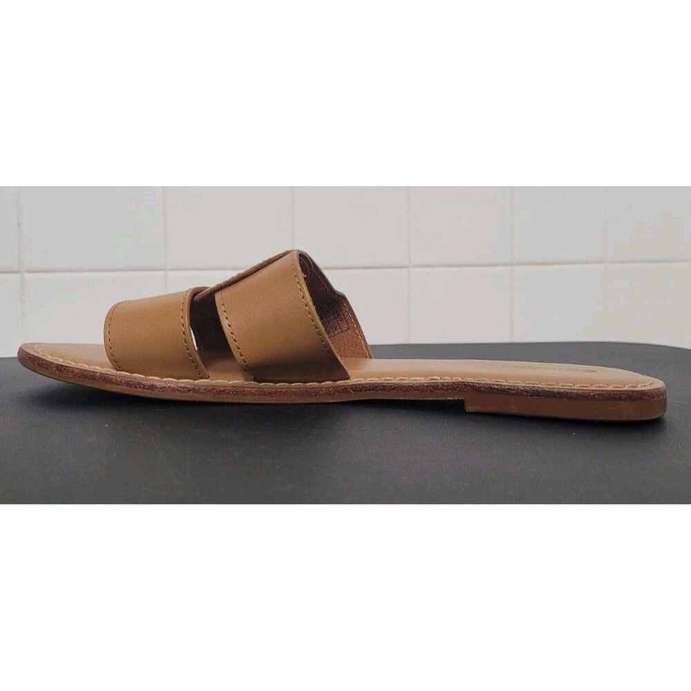 Soludos Shea Interlocking Leather Slide Tan Sandals Size 8.5 NWOB Minimalist - Picture 7 of 10